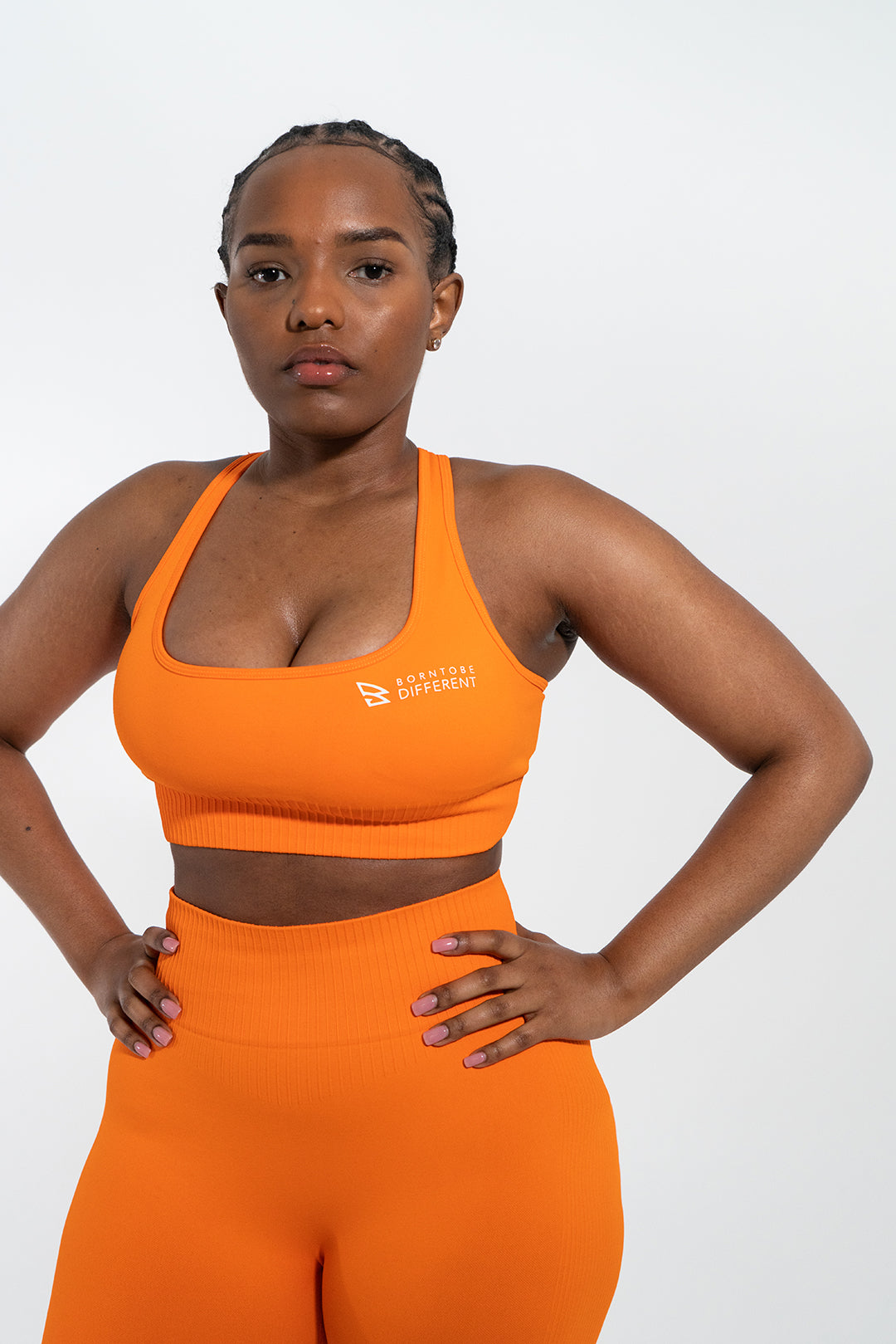 B2BD RACER BACK ORANGE SPORTS BRA