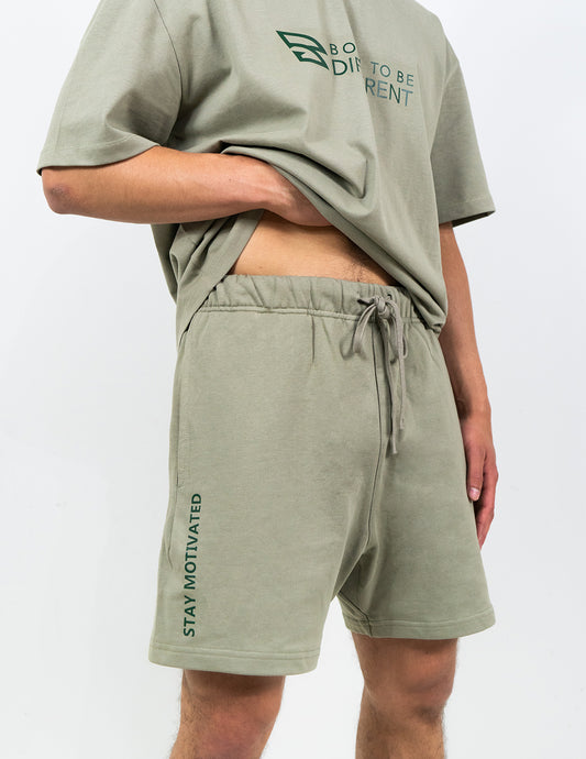 B2BD KHAKI-GREEN OVERSIZED SHORTS