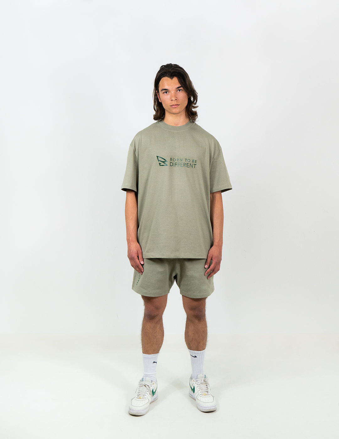 B2BD KHAKI-GREEN OVERSIZED T-SHIRT